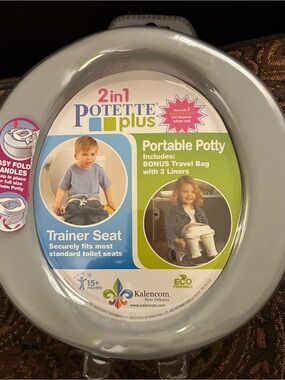 New in package Kalencom 2-in-1 Potette Plus Portable Potty Trainer Seat - Gray
